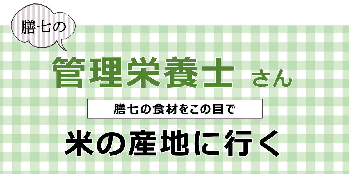 膳七の管理栄養士さん 膳七の食材をこの目で 米の産地に行く